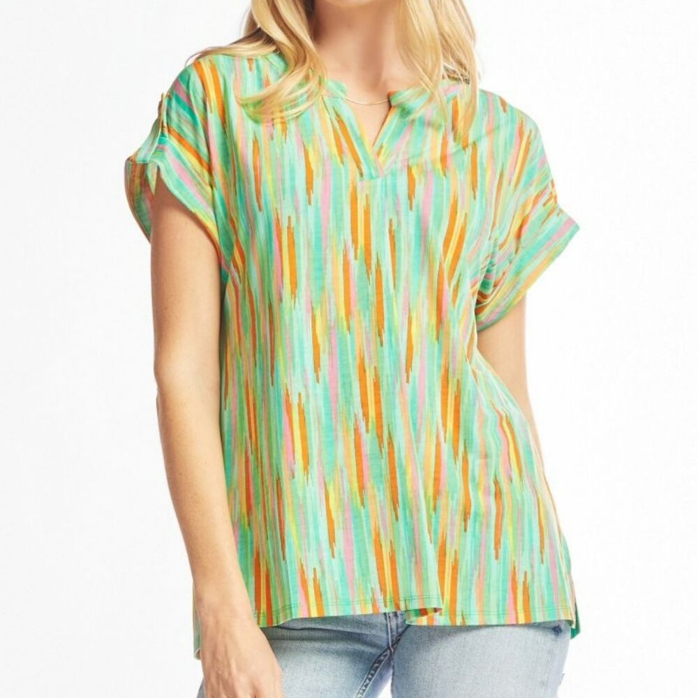 NEW Dear Scarlett Lizzy Emerald Multi Tunic Top - Picture 5 of 6